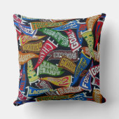 スポーカラフルツファンのペナントパターン クッション (裏面)