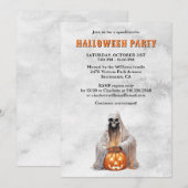 スポーキーゴースト ジャックオーランタン ハロウィンパーティー 招待状 (正面/裏面)