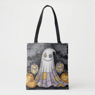 スポーキー キュート パッチワーク ゴースト ハロウィン トートバッグ