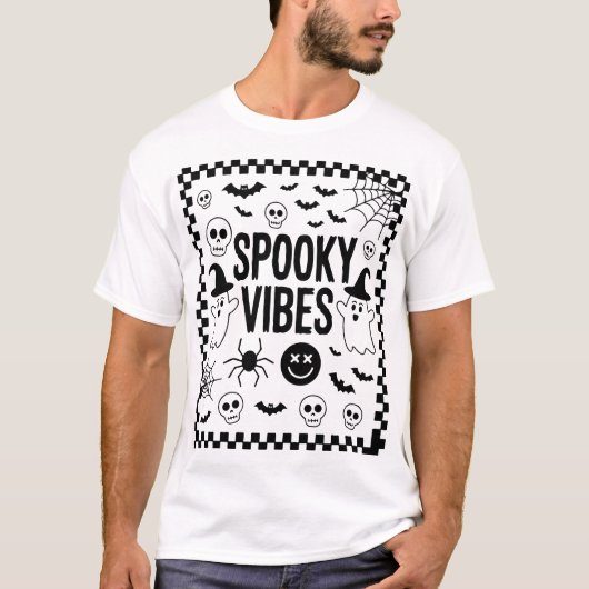 スポーキー・バイブス・レトロ・ハロウィン Tシャツ (正面)