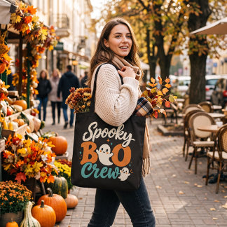 スポーキー・ブー・クルー レトロな幽霊のハロウィン トートバッグ
