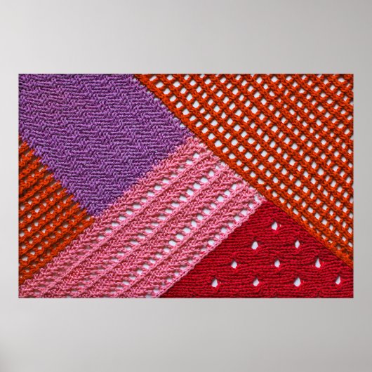 スポークで編まれた抽象的なカラフルなテクスチャー。編み物 ポスター (正面)