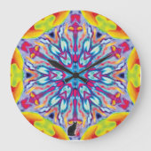 スポークス万華鏡のように千変万化するパターン ラージ壁時計 (正面)