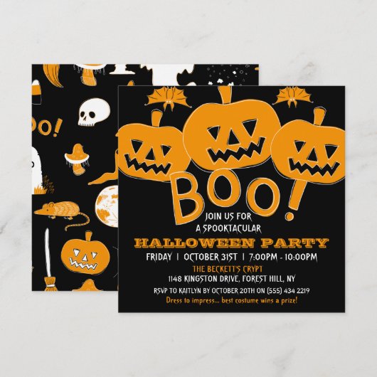 スポークタキュラー ハロウィンパーティー 招待状 (正面/裏面)