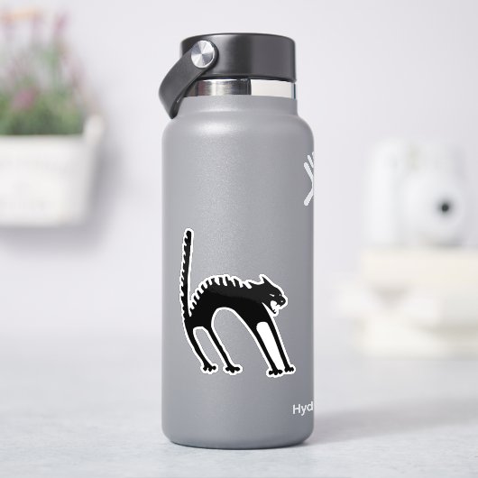 スポークドキャットハロウィーンイラストレーション シール (HydroFlask)
