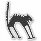 スポークドキャットハロウィーンイラストレーション シール (正面)