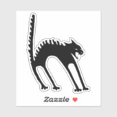 スポークドキャットハロウィーンイラストレーション シール (シート)