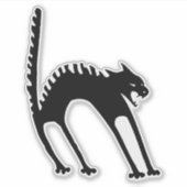 スポークドキャットハロウィーンイラストレーション シール (正面)