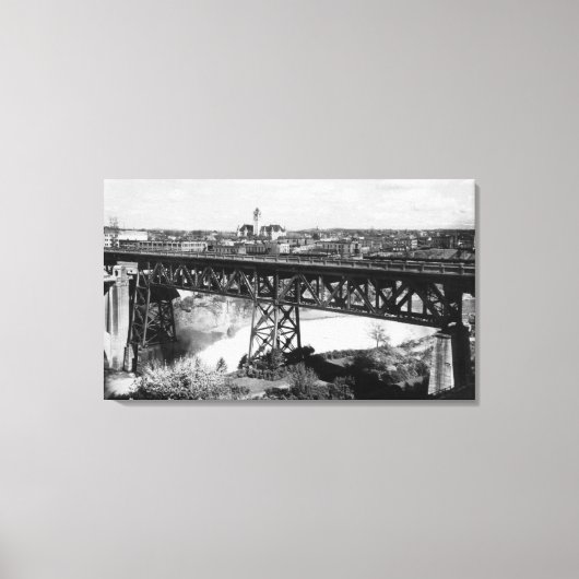 スポーク滝とブリッジの表示 キャンバスプリント (正面)