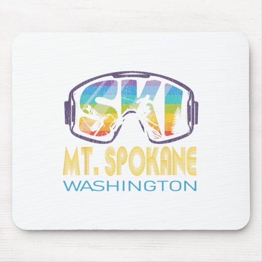 スポーケン山ワシントン スキー旅行 マウスパッド (正面)