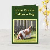 スポーツおもしろいをテーマにした父の日カード（Basset付き） カード (黄色い花)