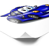 スポーツおもしろいカー漫画 |背景色の選択 フォトプリント (角)