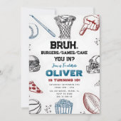 スポーツおもしろいパーティの招待状for Friends 招待状 (正面)