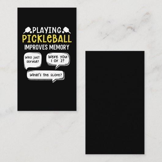 スポーツおもしろいピックボール選手 名刺 (正面/裏面)