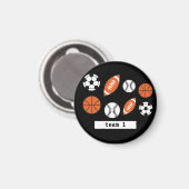 スポーツおもしろいボール4個マグネット マグネット (正面/裏面)