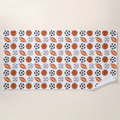 スポーツおもしろいボール ビーチタオル (正面)