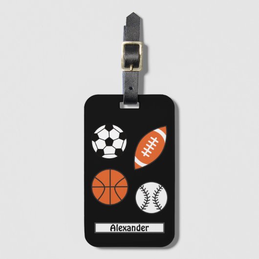 スポーツおもしろいボール ラゲッジタグ (正面縦)