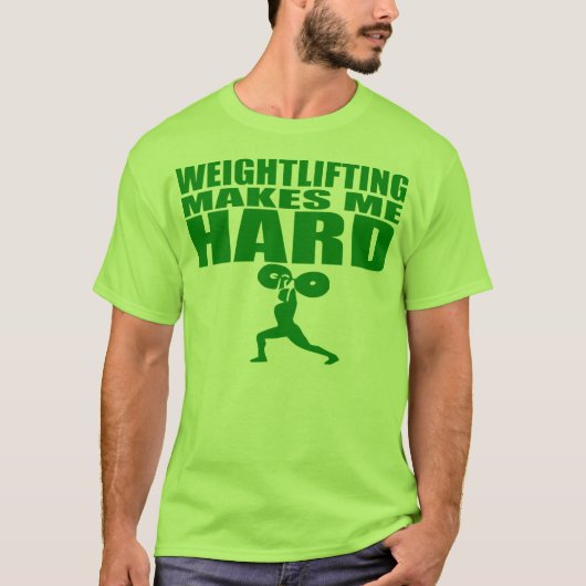 スポーツおもしろい – 重量挙げ私に懸命を作る – 緑 Tシャツ (正面)
