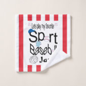 スポーツお気に入りのバスルーム用タオルが野球をセット バスタオルセット (ウォッシュタオル)