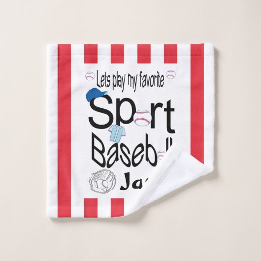 スポーツお気に入りのバスルーム用タオルが野球をセット バスタオルセット (ウォッシュタオル)