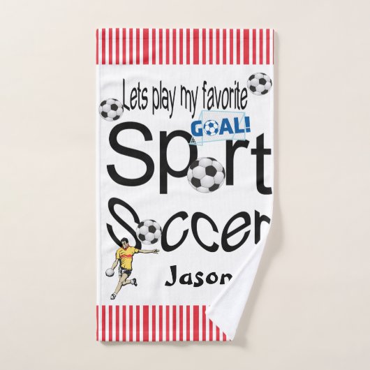 スポーツお気に入りのバスルーム用タオルセットサッカー バスタオルセット (ハンドタオル)