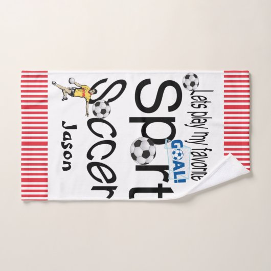 スポーツお気に入りのバスルーム用タオルセットサッカー バスタオルセット (ハンドタオル)