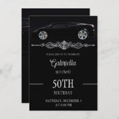 スポーツお洒落カー誕生日招待状 招待状 (正面/裏面)