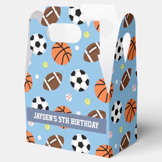 スポーツがテーマの男の子の誕生会の供給 フェイバーボックス (オープン)