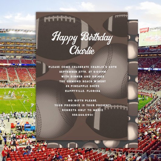 スポーツが彼の誕生日パーティーの招待状をテーマにした 招待状