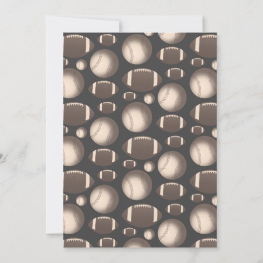 スポーツが彼の誕生日パーティーの招待状をテーマにした 招待状 (裏面)