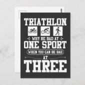 スポーツが苦手な人向けの面白いトライアスロンTシャツデザイン ポストカード (正面/裏面)
