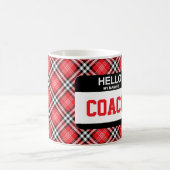 スポーツこんにちは私の名前はコーチ名札チームレッド モーフィングマグカップ (中央)