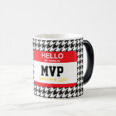 スポーツこんにちは私の名前はMVPチー千鳥格子のムイヤーである モーフィングマグカップ (正面右)