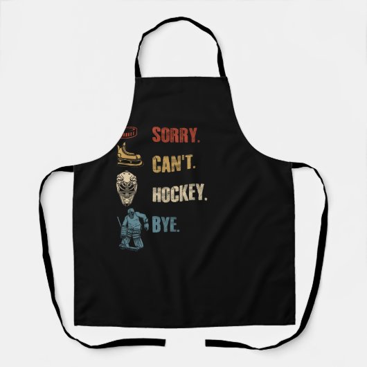 スポーツごめんはホッケーバイホッケープレイヤーコーチTをホッケーできない エプロン (正面)