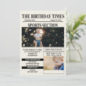 スポーツでお祝い バースデー タイムズ スポーツ エディション 1歳の誕生日会 招待状 (スタンド正面)