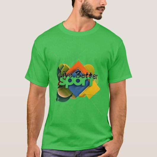 スポーツでより良く生きる友達の少年 Tシャツ (正面)