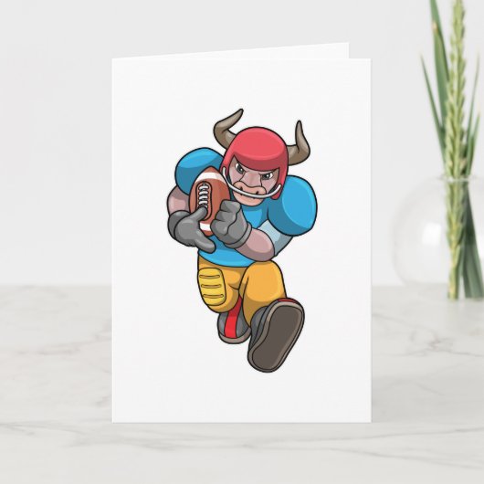 スポーツでフットボールとヘルメットをかぶったブル カード (正面)