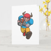 スポーツでフットボールとヘルメットをかぶったブル カード (黄色い花)