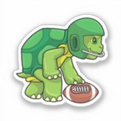 スポーツで亀とサッカー&ヘルメット シール (正面)