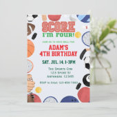スポーツで4歳の誕生日をお祝い 招待状 (スタンド正面)