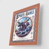 スポーツとゲーム狩りヴィンテージブックカバー スクエア壁時計