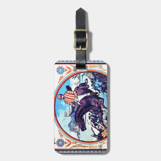 スポーツとゲーム狩りヴィンテージブックカバー ラゲッジタグ (正面縦)