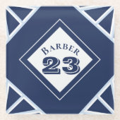 スポーツにインスパイアされたブルーガラスコースター ガラスコースター (正面)