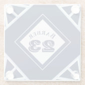 スポーツにインスパイアされたブルーガラスコースター ガラスコースター (裏面)