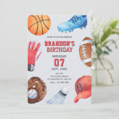 スポーツのアイコンの誕生日 招待状 (スタンド正面)
