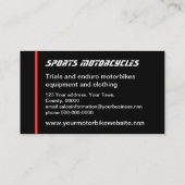 スポーツのオートバイの名刺 名刺 (裏面)