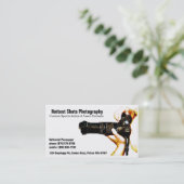 スポーツのカメラマン-人及びカメラの名刺 名刺 (スタンド正面)