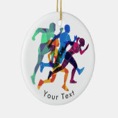 スポーツのカラフルなモザイク陸上競技のランナー セラミックオーナメント (右)
