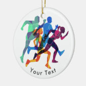 スポーツのカラフルなモザイク陸上競技のランナー セラミックオーナメント (左)