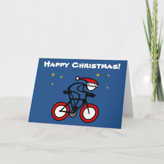 スポーツのクリスマス・サンタカスタマイズサイクリスト シーズンカード (正面)